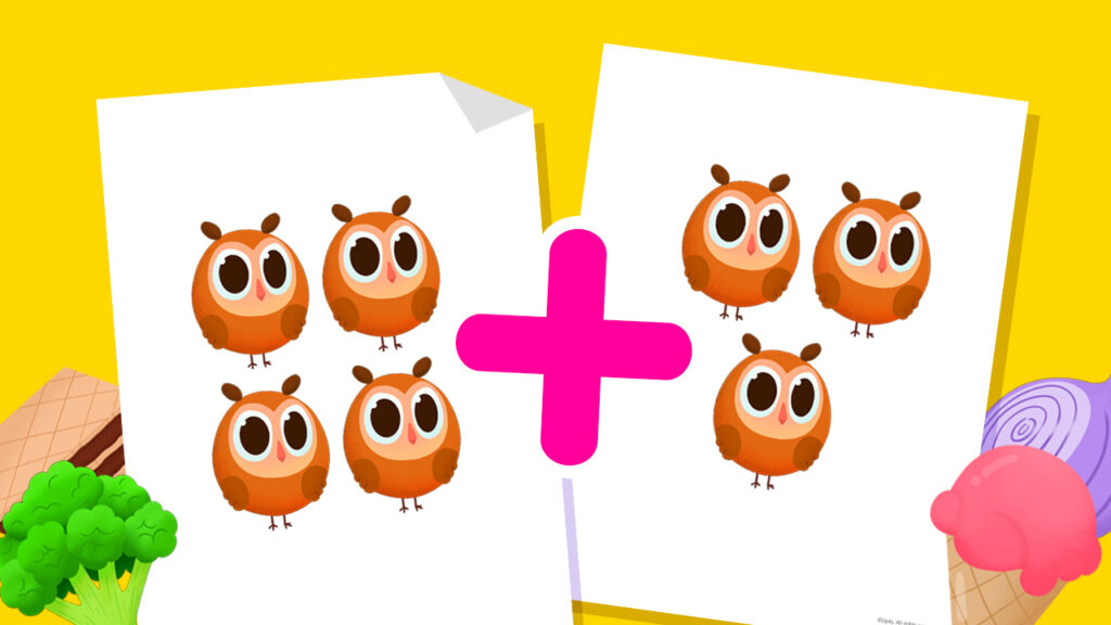 Printable kindergarten addition worksheet “Add It Up, Superstar!” with picture counting activities for early learners.