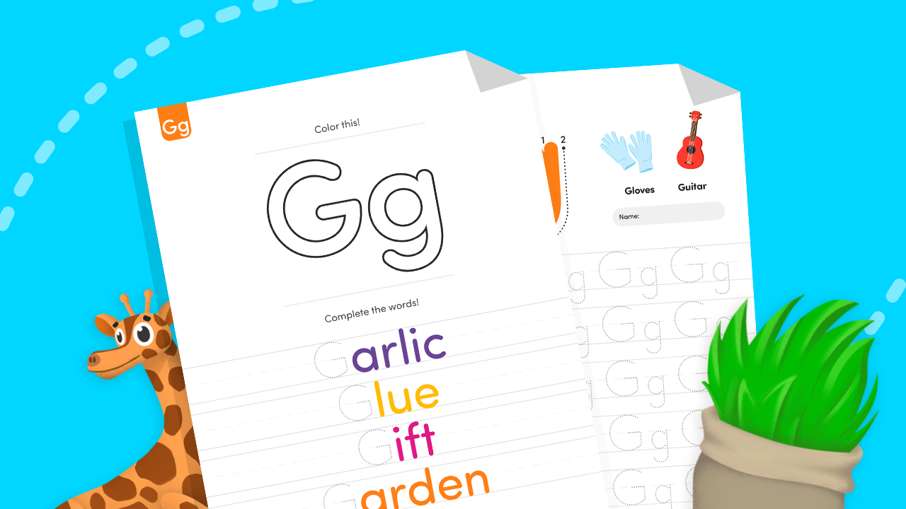 A printable worksheet to trace and find the Letter G.