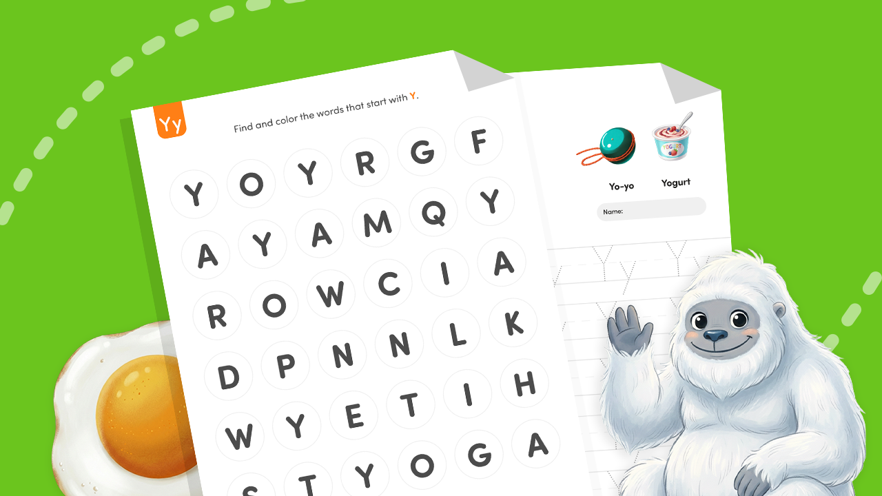 Find the Letter Y: Preschool & Pre-K Worksheet