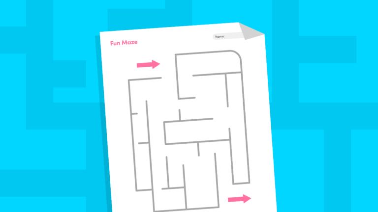 Easy Maze Worksheet for Kids | Free online Printable Aged 2-6