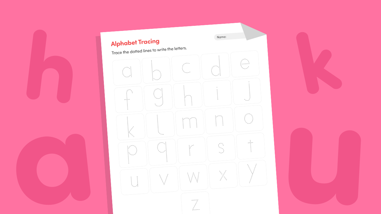 Lowercase Alphabet Tracing a-z