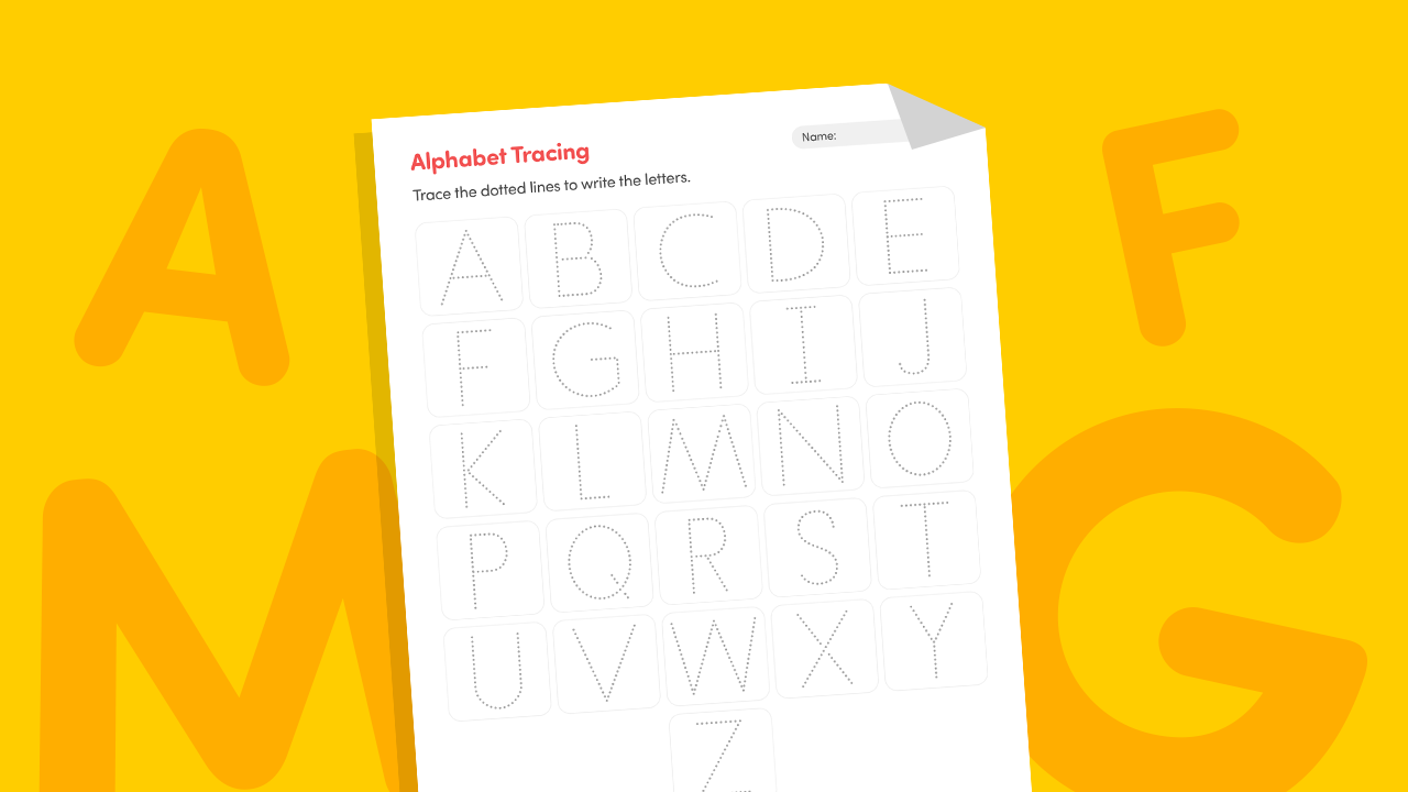 Uppercase letter tracing A-Z