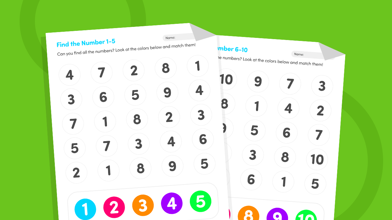 Number recognition 1-10 mixed worksheet printable