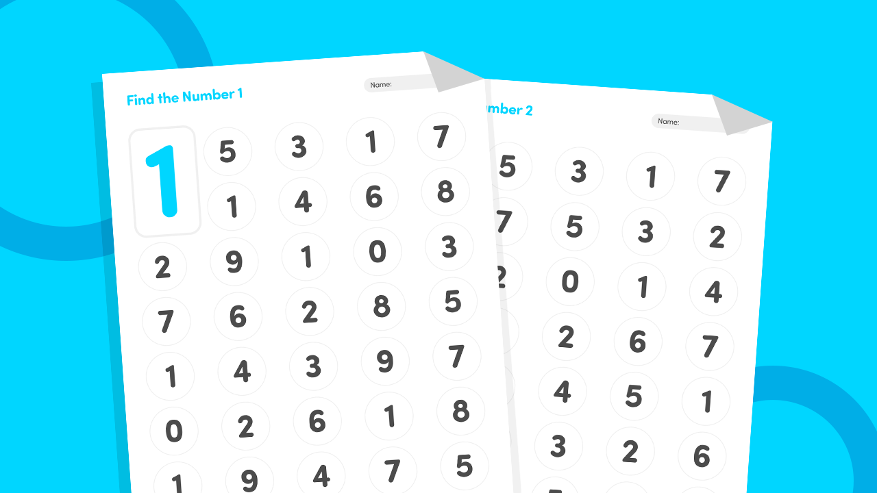 Number recognition 1-5 circle and color worksheet printable