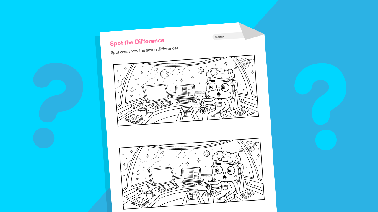Spot the difference find 7 worksheet printable for kids