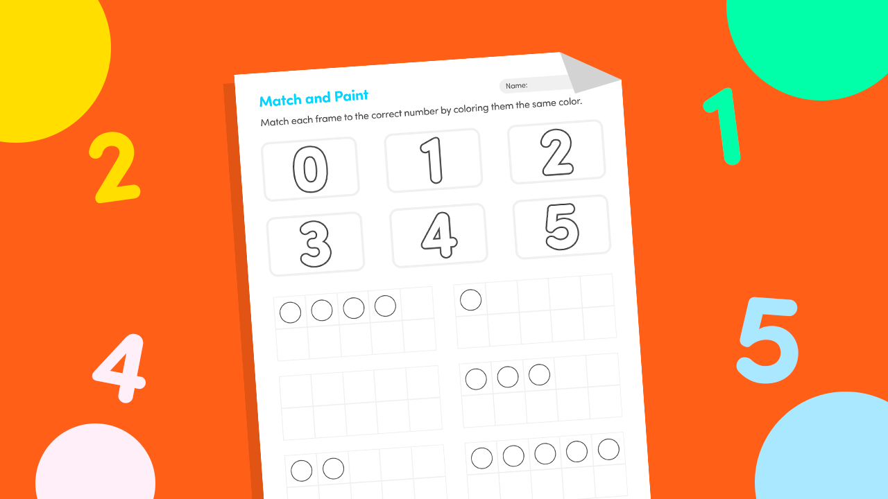 Ten frames 0 to 5 fill the boxes worksheet printable for kids