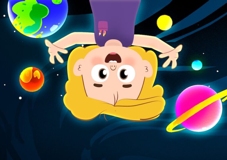 Eight colorful planets orbiting the Sun in a fun planet song for kids