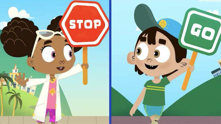 Kids learning opposite words through a fun opposites song for preschoolers