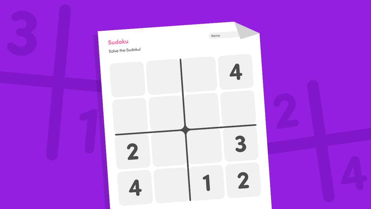 Sudoku 4×4 – Numbers (Easy)