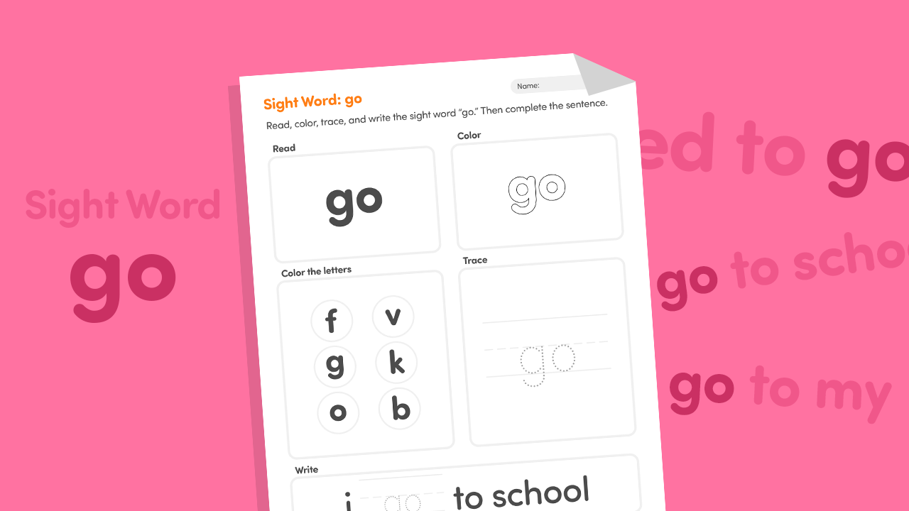 Sight Word “Go” Worksheet