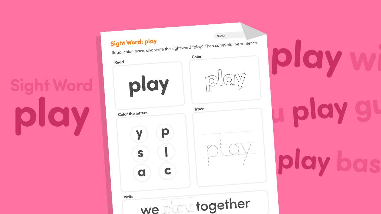 Sight Word “Play” Worksheet