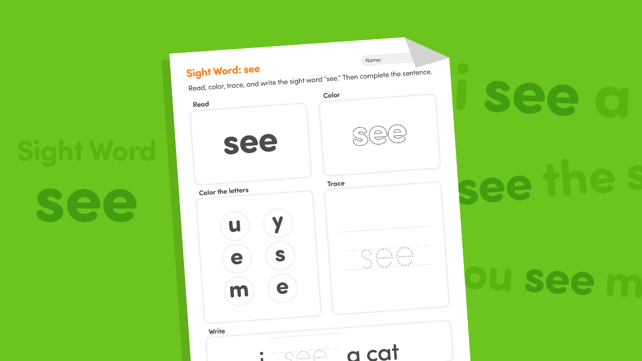 Sight Word “See” Worksheet