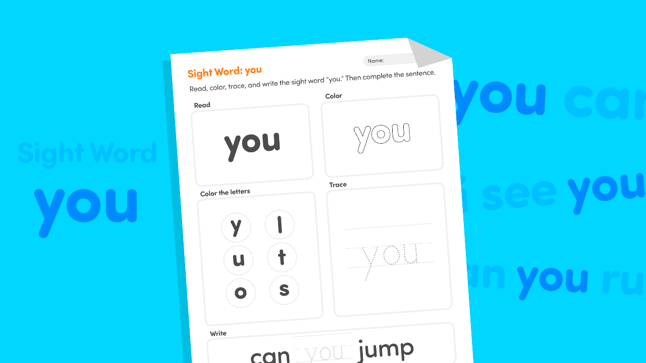 Sight Word “You” Worksheet