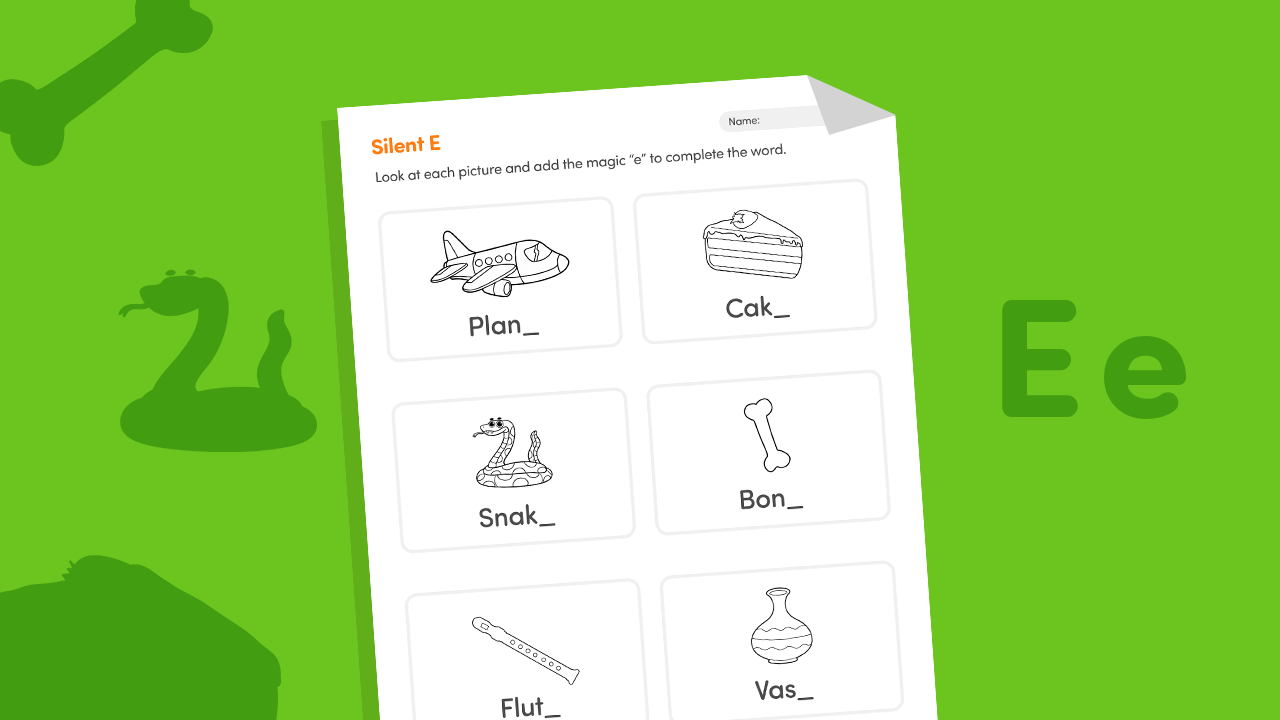 Silent E Worksheets