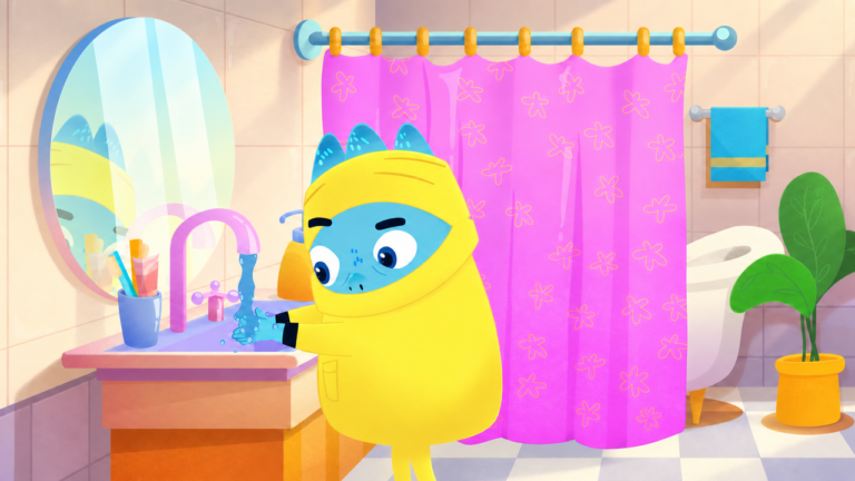 Kids washing hands with soap in wash your hands song for kids