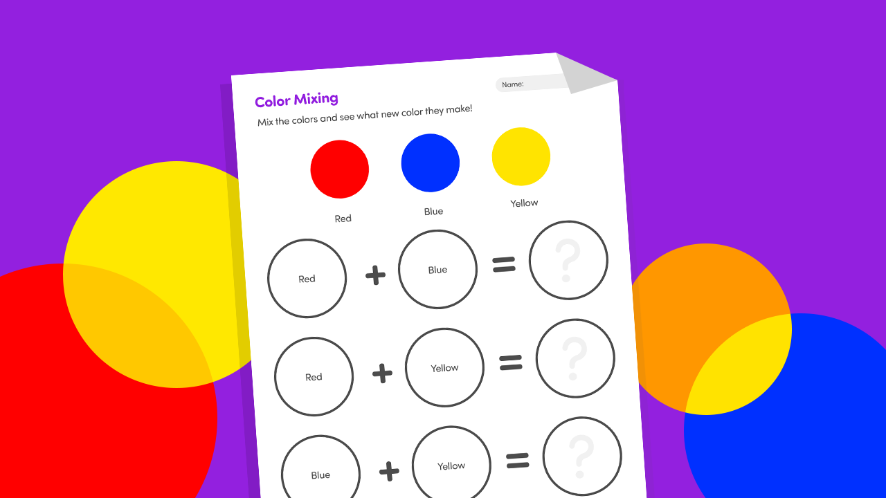 Color Mixing Basic Worksheet