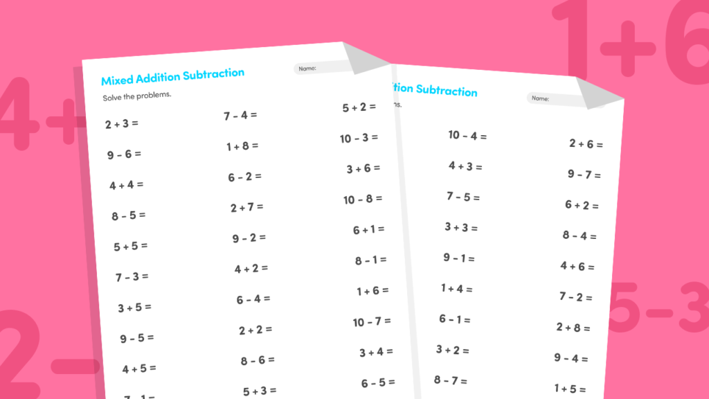 Number Line Subtraction 0-10 | Kids Math Worksheet